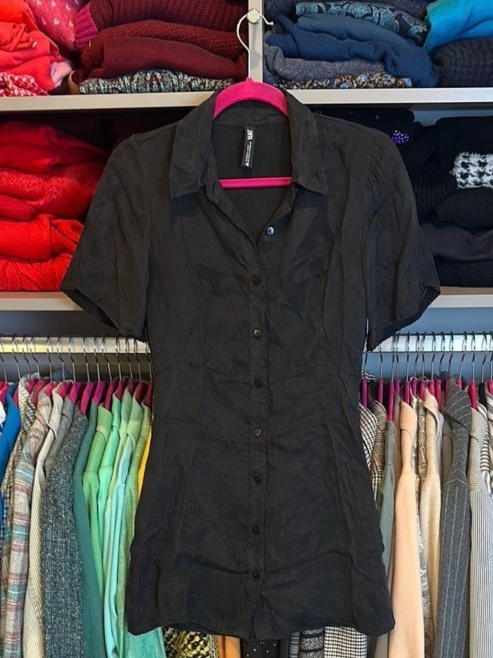Zara Black Button Up Short Sleeve Top/ Dress